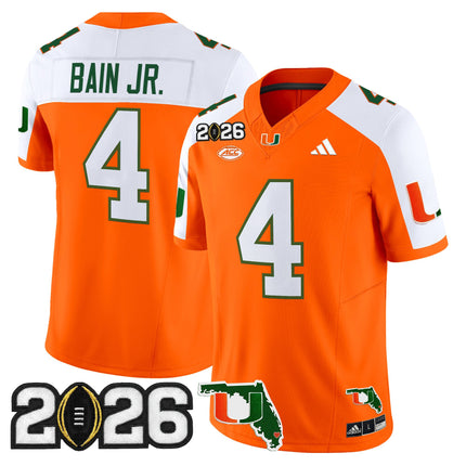 Men's Miami Hurricanes 2026 CFP Final & Florida Patch Vapor Limited Jersey - All Stitched