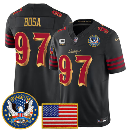 Men's San Francisco 49ers "United States 250th Anniversary Patch" Vapor Limited Jersey - All Stitched