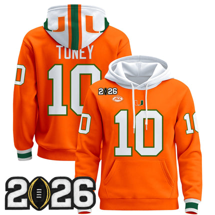 Men's Miami Hurricanes 2026 CFP Final Patch Premium Pullover Hoodie - All Stitched