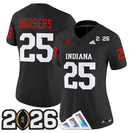 Women's Indiana Hoosiers 2026 CFP Final Patch Vapor Limited Jersey V3 - All Stitched
