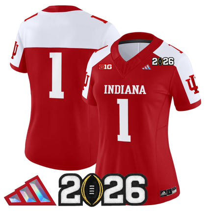 Women's Indiana Hoosiers 2026 CFP Final Patch Vapor Limited Jersey V3 - All Stitched