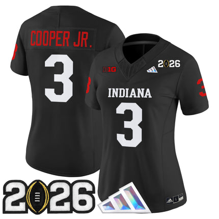 Women's Indiana Hoosiers 2026 CFP Final Patch Vapor Limited Jersey V3 - All Stitched