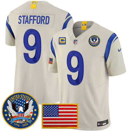 Men's Los Angeles Rams 2025 "United States 250th Anniversary Patch" Vapor Limited Jersey - All Stitched