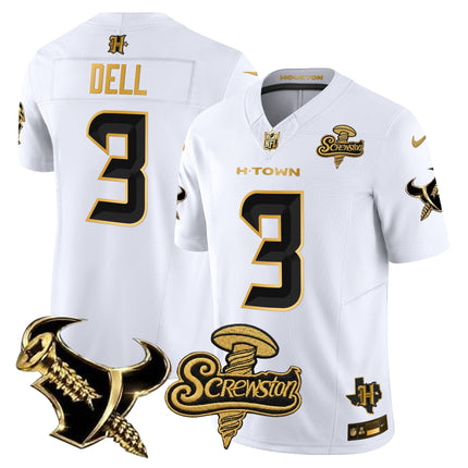 Men's Houston Texans DJ Screw Gold Vapor Limited Jersey - All Stitched