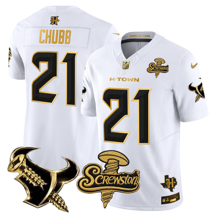 Men's Houston Texans DJ Screw Gold Vapor Limited Jersey - All Stitched