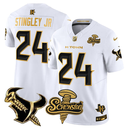 Men's Houston Texans DJ Screw Gold Vapor Limited Jersey - All Stitched