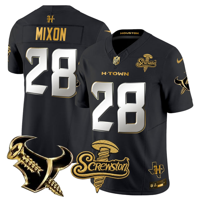Men's Houston Texans DJ Screw Gold Vapor Limited Jersey - All Stitched