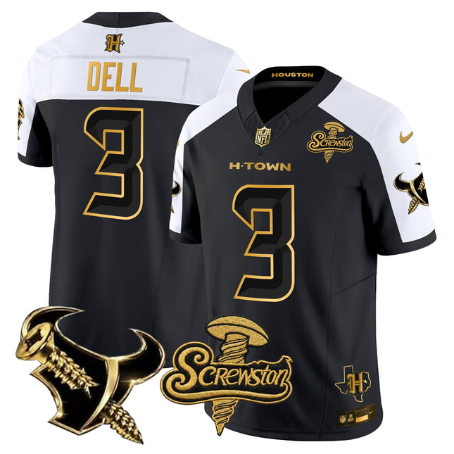 Men's Houston Texans DJ Screw Gold Vapor Limited Jersey - All Stitched