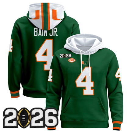 Men's Miami Hurricanes 2026 CFP Final Patch Premium Pullover Hoodie - All Stitched