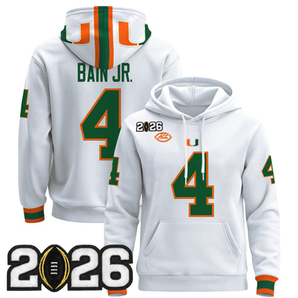 Men's Miami Hurricanes 2026 CFP Final Patch Premium Pullover Hoodie - All Stitched