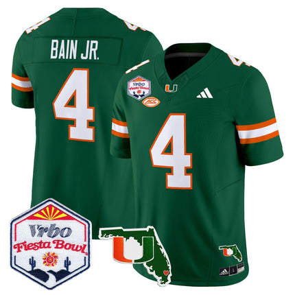 Men's Miami Hurricanes 2026 The Fiesta Bowl & Florida Patch Vapor Limited Jersey - All Stitched