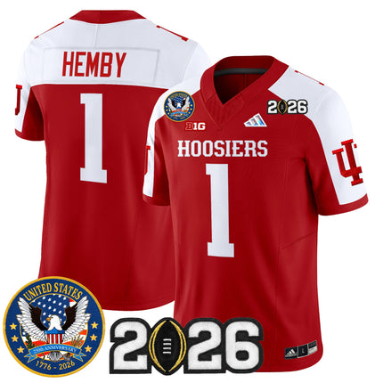 Men's Indiana Hoosiers "United States 250th Anniversary Patch" Vapor Limited Jersey - All Stitched