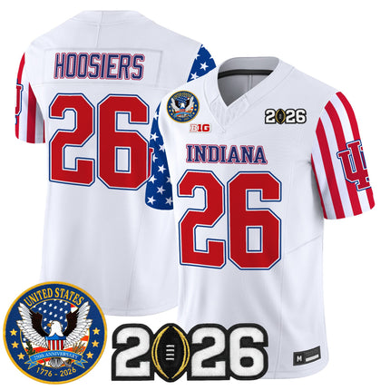 Men's Indiana Hoosiers "America250 Edition" Vapor Limited Jersey - 2026 CFP Final Patch - All Stitched
