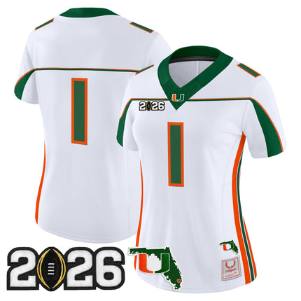 Miami Hurricanes Throwback Vapor Limited Jersey - 2026 CFP Final & Florida Patch - All Stitched