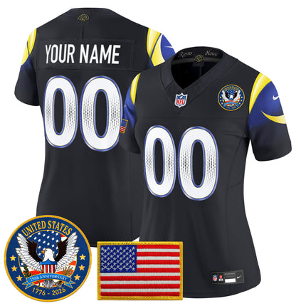 Los Angeles Rams 2025 "United States 250th Anniversary Patch" Vapor Limited Custom Jersey - All Stitched