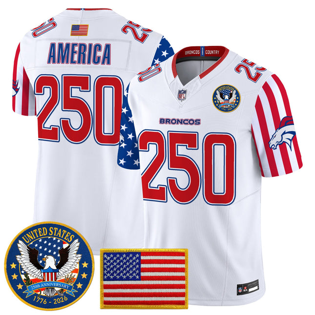 Men's Denver Broncos "America250 Edition" Vapor Limited Jersey V2 - All Stitched