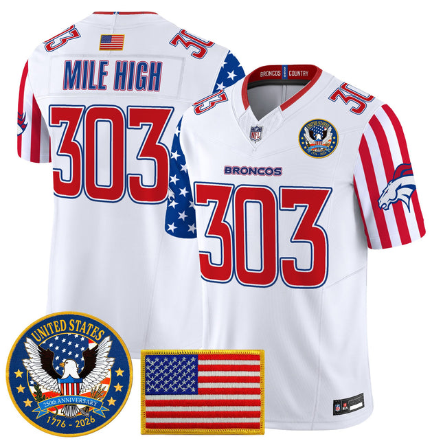 Men's Denver Broncos "America250 Edition" Vapor Limited Jersey V2 - All Stitched