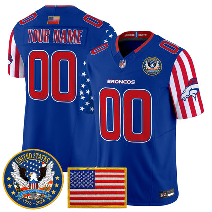 Denver Broncos "America250 Edition" Vapor Limited Custom Jersey V2 - All Stitched