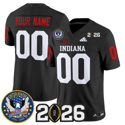 Indiana Hoosiers "United States 250th Anniversary Patch" Vapor Limited Custom Jersey V2 - All Stitched