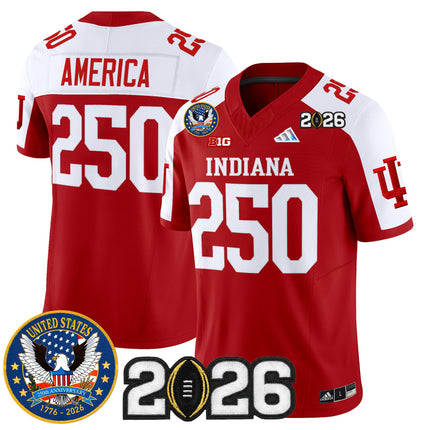 Men's Indiana Hoosiers "United States 250th Anniversary Patch" Vapor Limited Jersey V2 - All Stitched