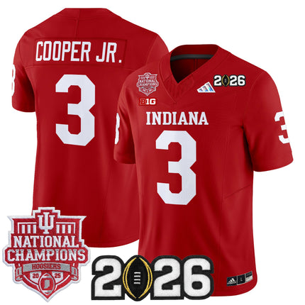 Men's Indiana Hoosiers 2025 National Champions & 2026 CFP Final Patch Vapor Limited Jersey - All Stitched