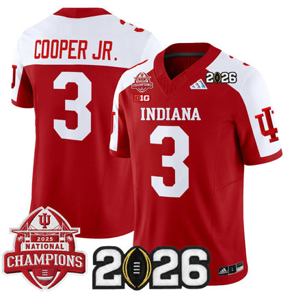 Men's Indiana Hoosiers 2025 National Champions & 2026 CFP Final Patch Vapor Limited Jersey V2 - All Stitched