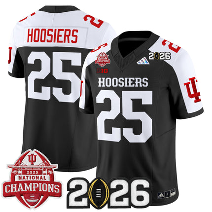 Men's Indiana Hoosiers 2025 National Champions & 2026 CFP Final Patch Vapor Limited Jersey V2 - All Stitched