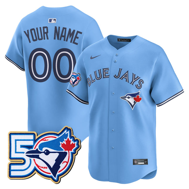Toronto Blue Jays 50 Seasons Patch Vapor Premier Limited Custom Jersey - All Stitched