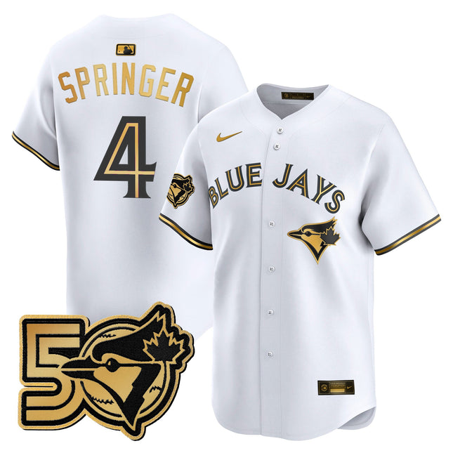 Men's Toronto Blue Jays 50 Seasons Patch Vapor Premier Limited Jersey - All Stitched