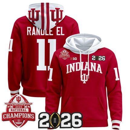 Men's Indiana Hoosiers 2025 National Champions & 2026 CFP Final Patch Premium Pullover Hoodie V2 - All Stitched