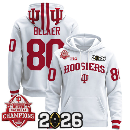 Men's Indiana Hoosiers 2025 National Champions & 2026 CFP Final Patch Premium Pullover Hoodie V2 - All Stitched