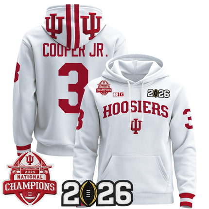 Men's Indiana Hoosiers 2025 National Champions & 2026 CFP Final Patch Premium Pullover Hoodie V2 - All Stitched