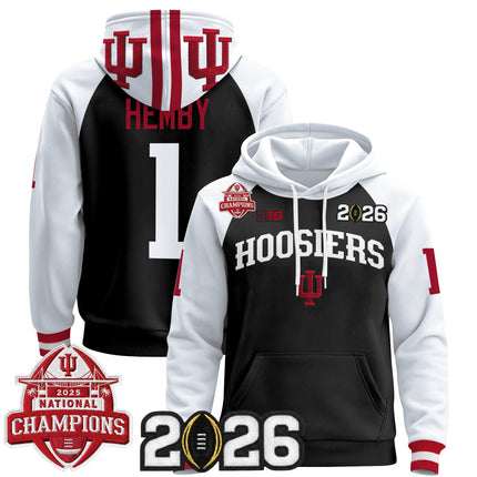 Men's Indiana Hoosiers 2025 National Champions & 2026 CFP Final Patch Premium Pullover Hoodie V2 - All Stitched
