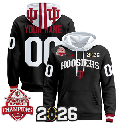 Indiana Hoosiers 2025 National Champions & 2026 CFP Final Patch Premium Custom Pullover Hoodie V2 - All Stitched