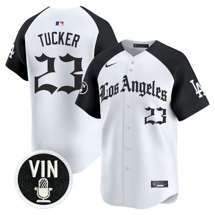 #23 Kyle Tucker Los Angeles Dodgers "LA Gothic Style" Vapor Premier Limited Jersey - All Stitched