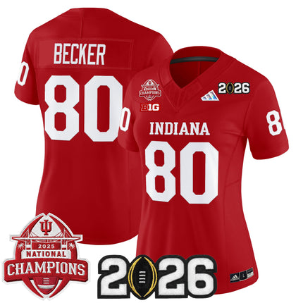 Women's Indiana Hoosiers 2025 National Champions & 2026 CFP Final Patch Vapor Limited Jersey V2 - All Stitched