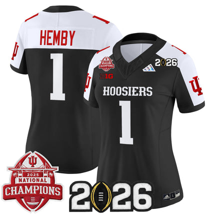 Women's Indiana Hoosiers 2025 National Champions & 2026 CFP Final Patch Vapor Limited Jersey V2 - All Stitched