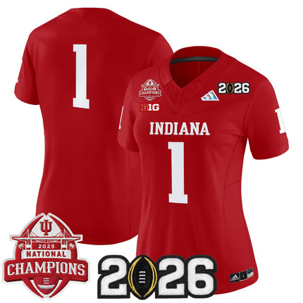 Women's Indiana Hoosiers 2025 National Champions & 2026 CFP Final Patch Vapor Limited Jersey V2 - All Stitched