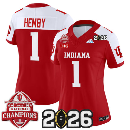 Women's Indiana Hoosiers 2025 National Champions & 2026 CFP Final Patch Vapor Limited Jersey V2 - All Stitched
