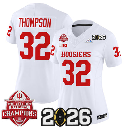 Women's Indiana Hoosiers 2025 National Champions & 2026 CFP Final Patch Vapor Limited Jersey V2 - All Stitched