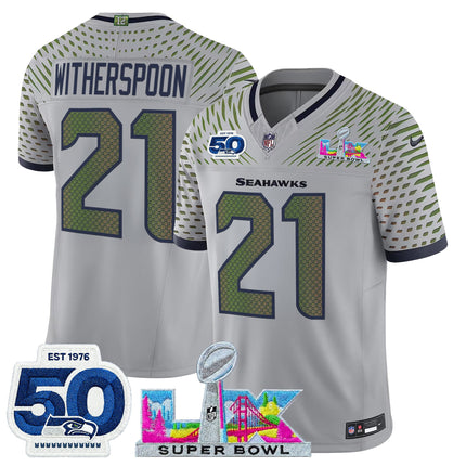 Men's Seattle Seahawks "Super Bowl LX & 50th Patch" Vapor Limited Jersey - All Stitched