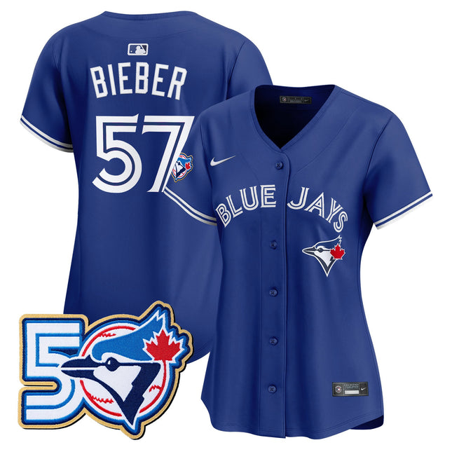 Women's Toronto Blue Jays 50 Seasons Patch Vapor Premier Limited Jersey - All Stitched