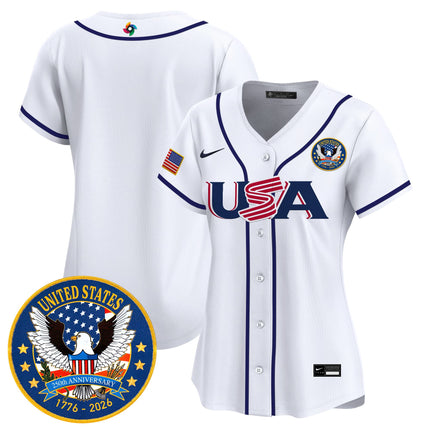 Women's Team USA World Baseball Classic United States 250th Anniversary Patch Vapor Premier Jersey - All Stitched