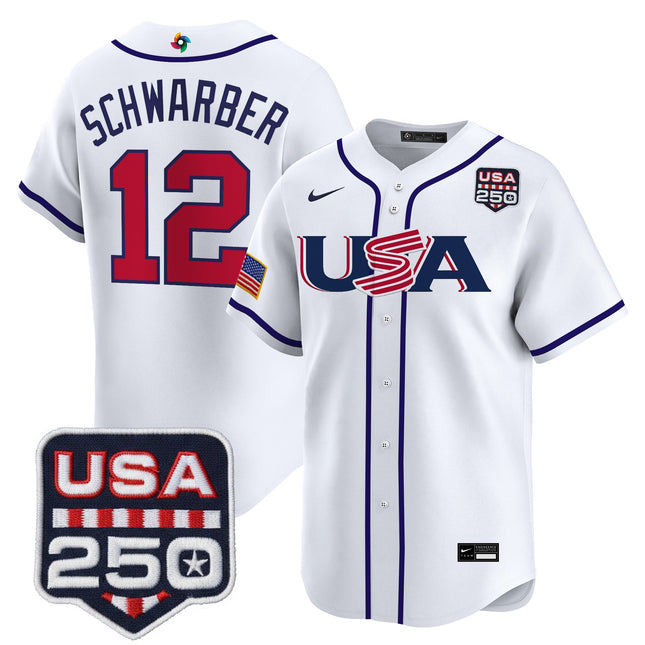 Men's Team USA World Baseball Classic 250America Patch Vapor Premier Jersey - All Stitched