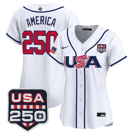 Women's Team USA World Baseball Classic 250America Patch Vapor Premier Jersey - All Stitched
