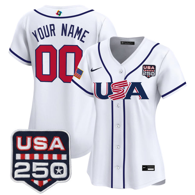 Team USA World Baseball Classic 250America Patch Vapor Premier Custom Jersey - All Stitched