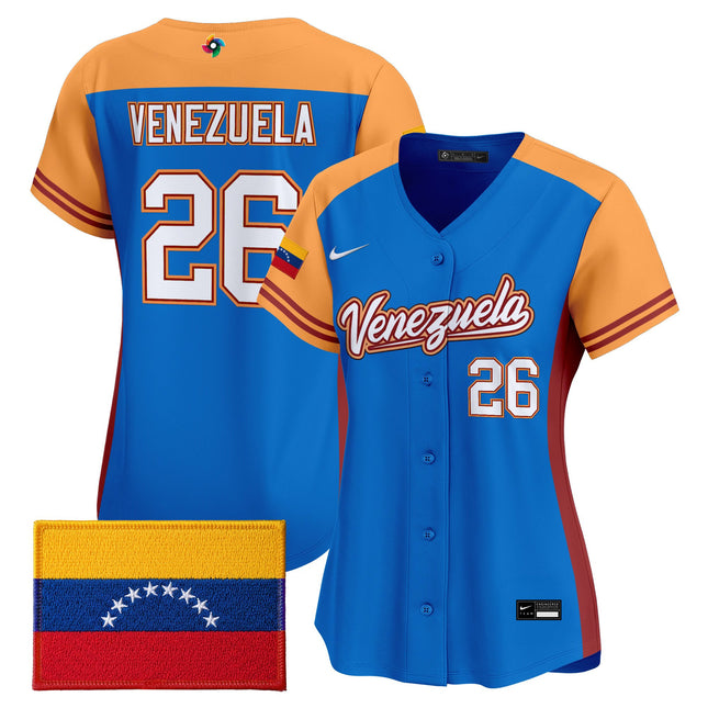 Women's Team Venezuela World Baseball Classic Vapor Premier Jersey - All Stitched