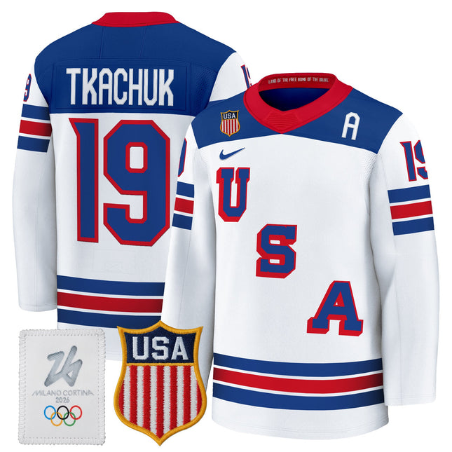 Men's 2026 USA Olympic Premium Hockey Jersey - All Stitched