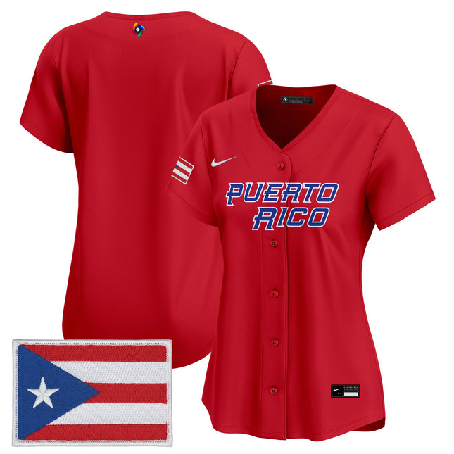 Women's Team Puerto Rico World Baseball Classic Vapor Premier Jersey - All Stitched