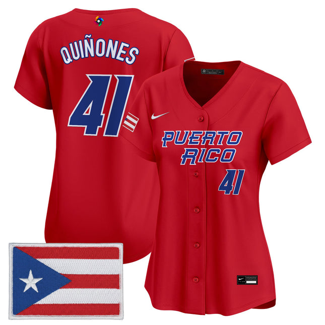 Women's Team Puerto Rico World Baseball Classic Vapor Premier Jersey - All Stitched